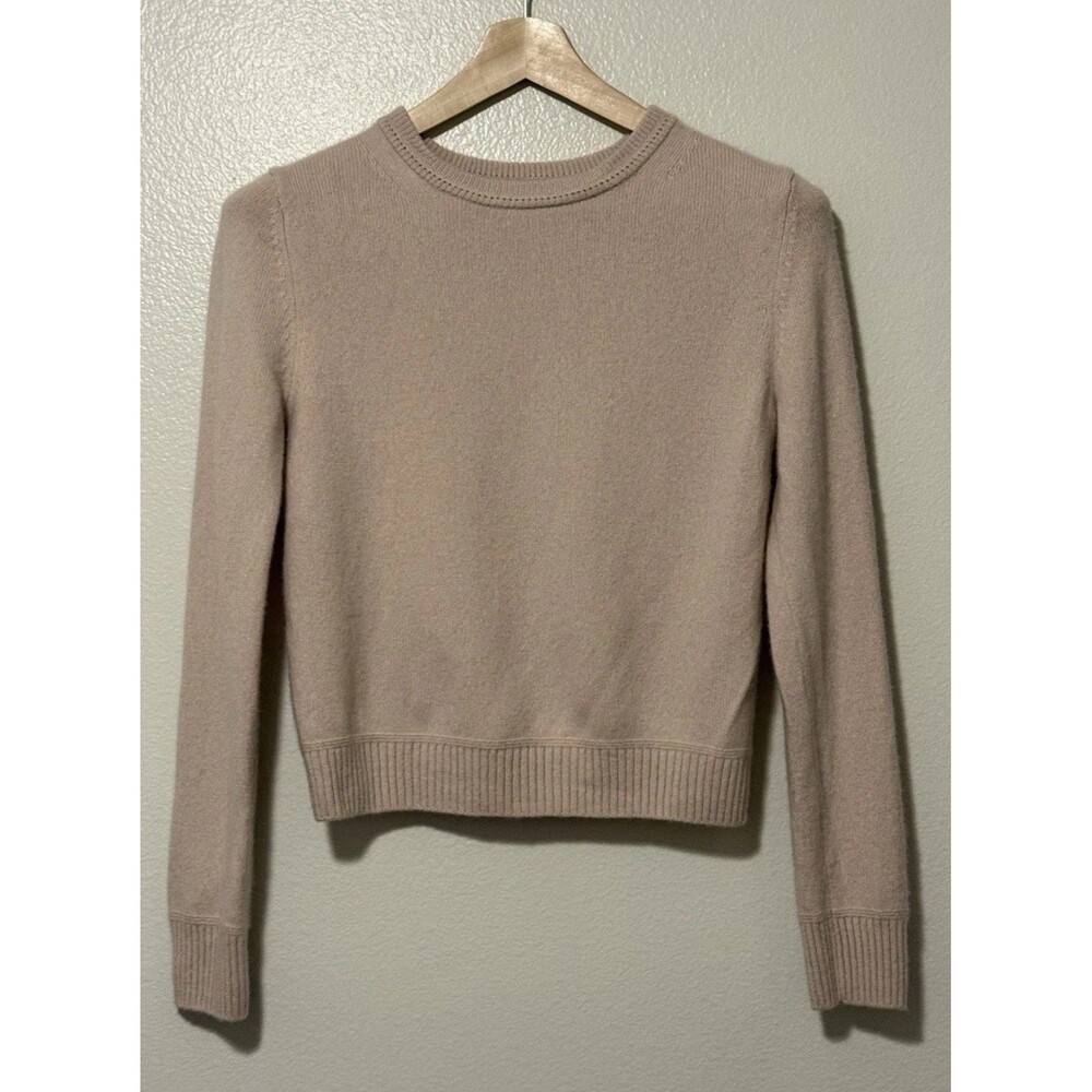 Lululemon Womens Tan Cashmere Cropped Sweater Crewneck Soft Knit Size S Luxury